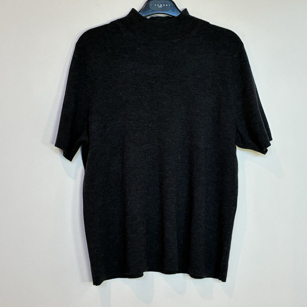 Pendleton 100% Merino Wool Short Sleeve Knit Top Sweater Charcoal Size 2X